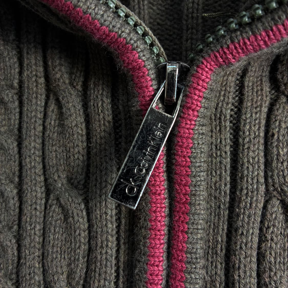 Calvin klein  캘빈클라인 코튼 사이드라인 케이블 니트집업 상품이미지4