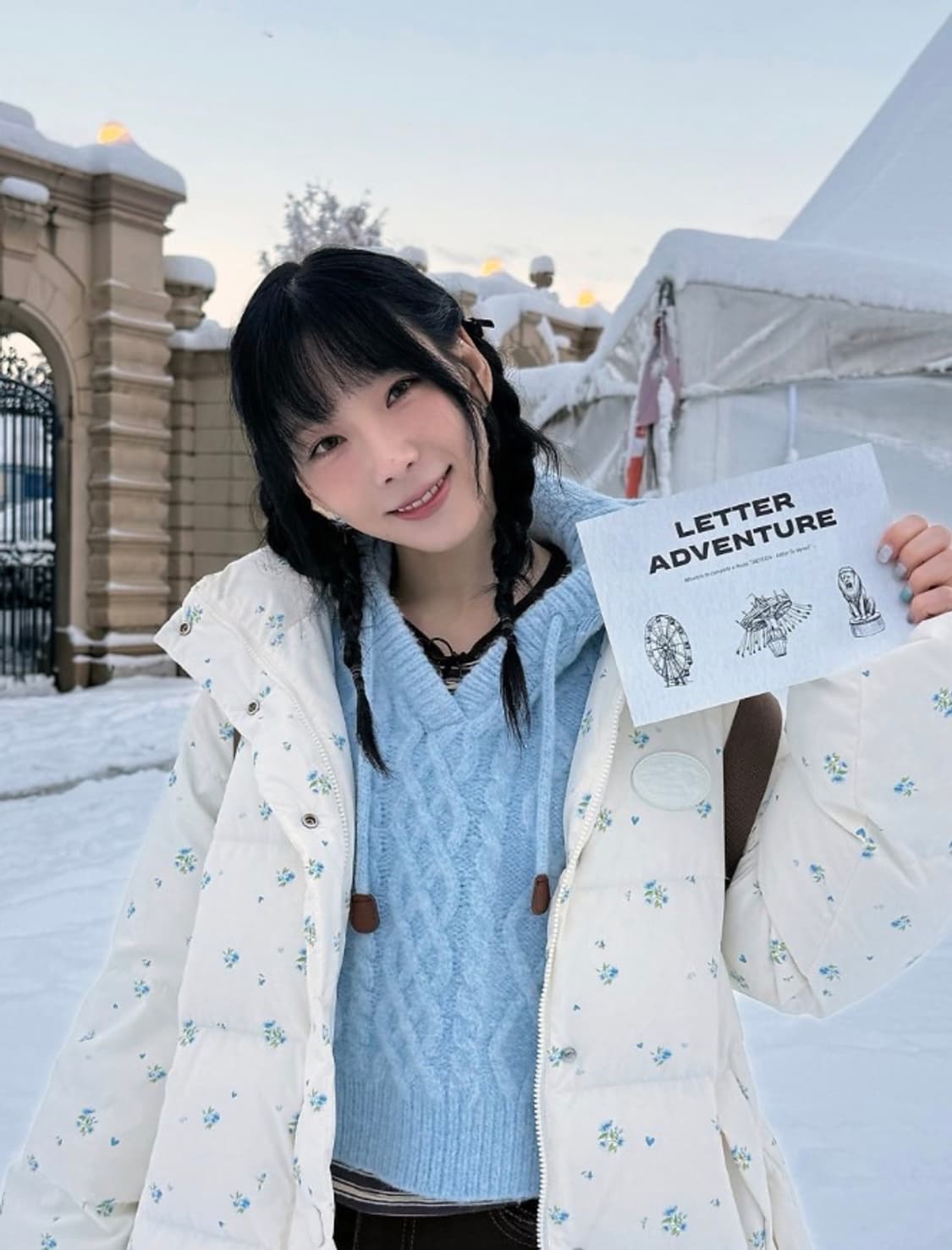 라츠유 플러피 플로럴 푸퍼 자켓 아이보리 새상품 택 있음 상품이미지3