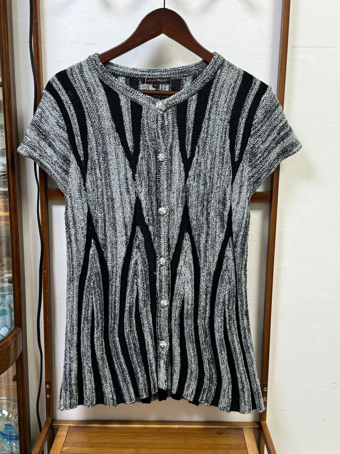 빈티지 레이어드 반팔 니트 원피스 상품이미지1