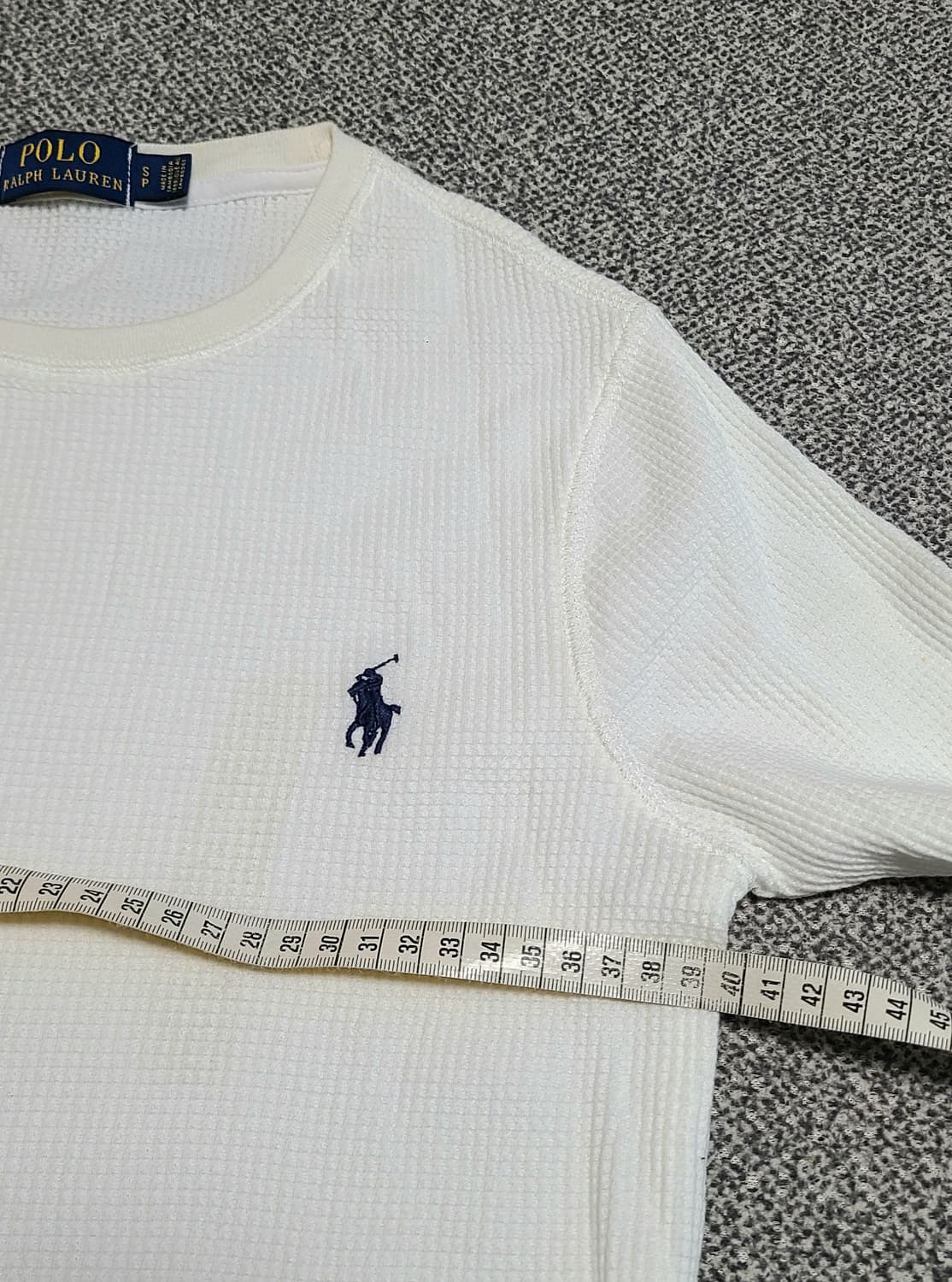 폴로 랄프로렌  딱붙핏  와플  긴팔티S 흰색 80 상품이미지5