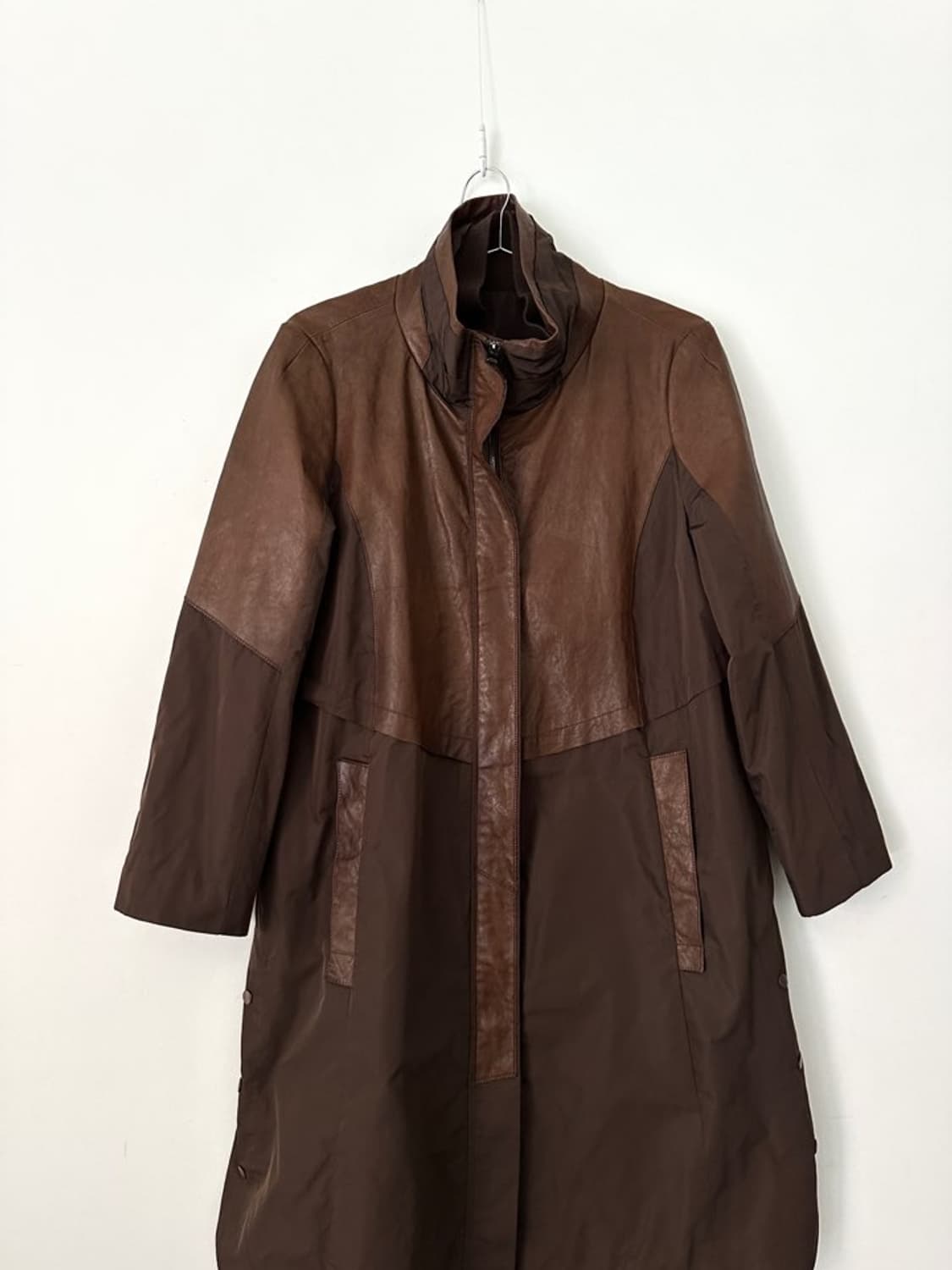 Bambi leather mix jacket / brown 상품이미지3