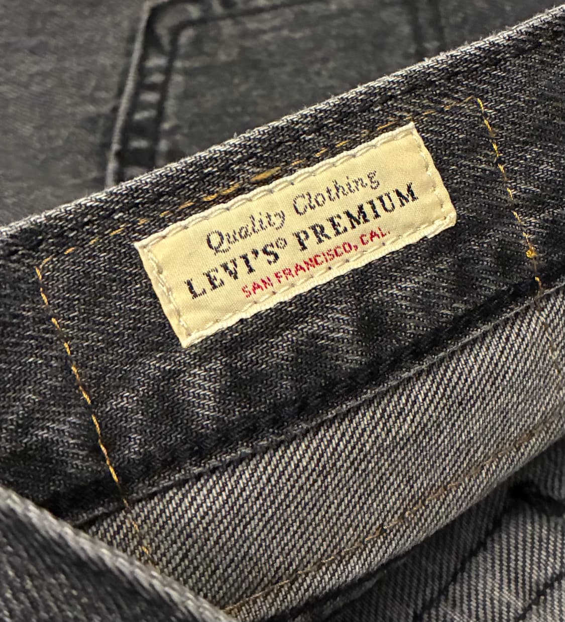 (31)리바이스 567 프리미엄 빅E 릴렉스 플레어 흑청 데님 청바지 상품이미지8