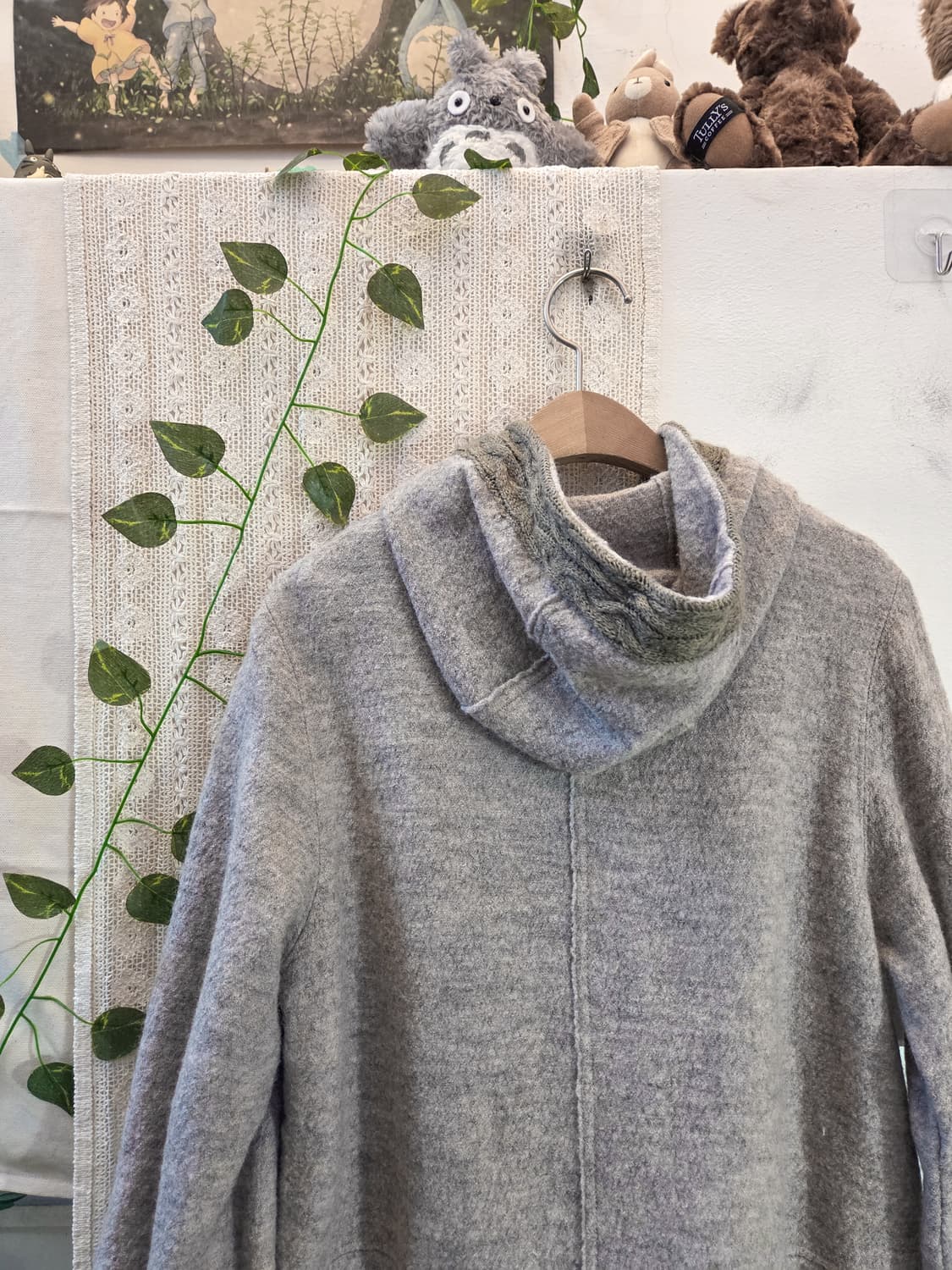 그레이 포켓 후드 코트 상품이미지5