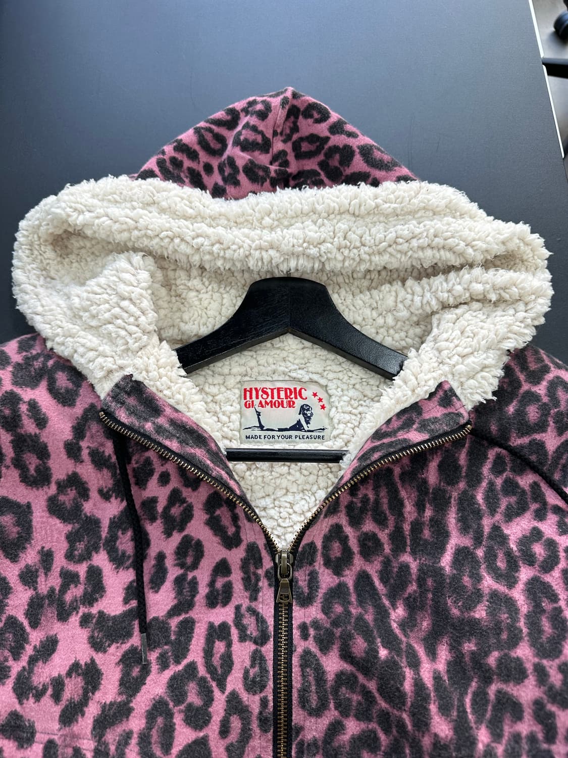 히스테릭글래머 핑크레오파드 보아털 후드자켓 상품이미지7