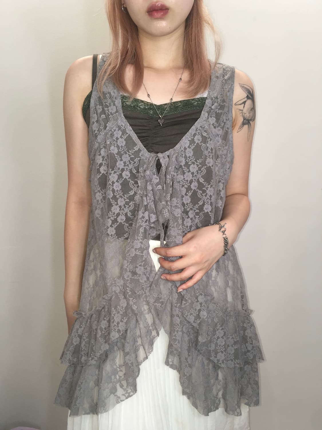 Set) jpn vintage soragrey frill cd+muffl 상품이미지5