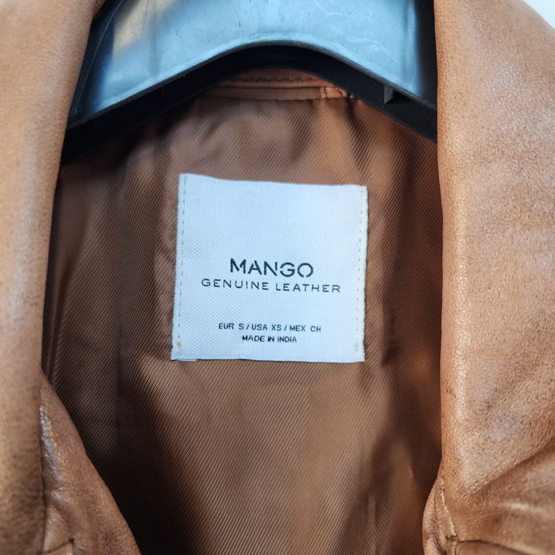 망고 가죽 라이더 자켓 브라운 상품이미지6