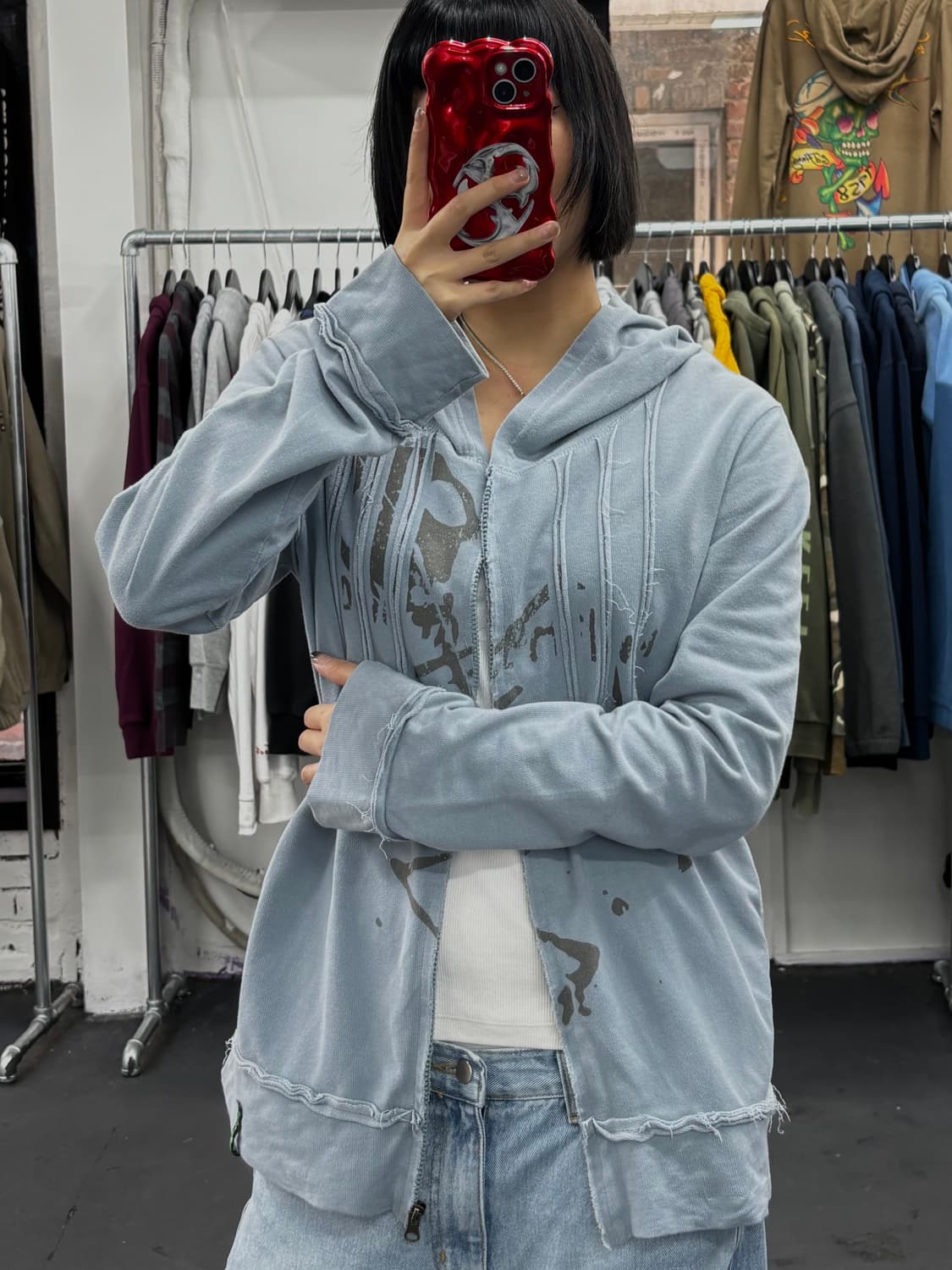 VTG Bum 그런지 스컬 후드집업 상품이미지5