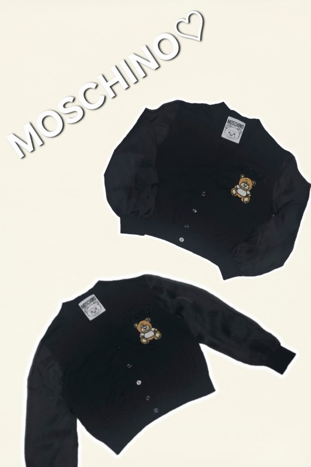 (정품) Moschino 비쥬 테티베어 블랙 가디건(90) 상품이미지1