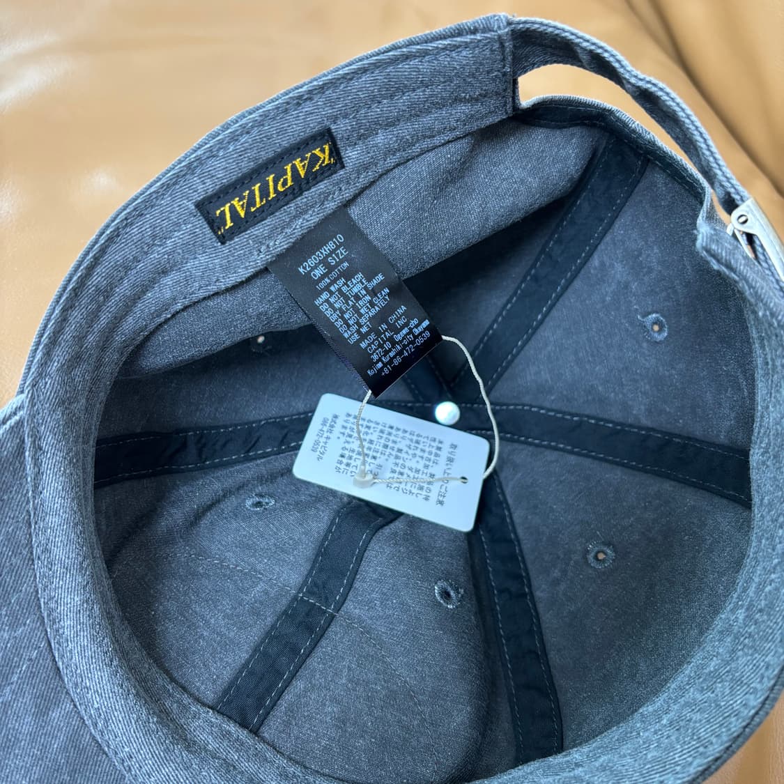 Kapital 캐피탈 오사카 한정 6패널 볼캡 모자 워시드 블랙 상품이미지7