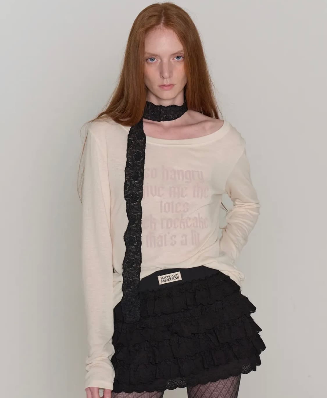 락케이크 펑크 메쉬 탑 크림 funk mesh top 상품이미지1