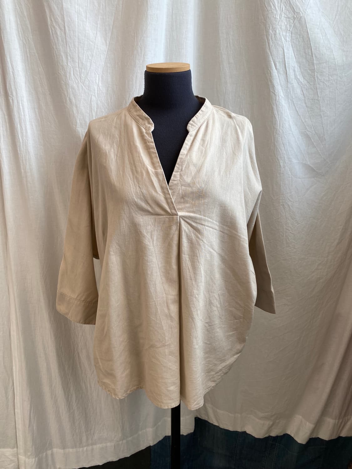 GU 린넨면혼방 7부블라우스(-66반) 상품이미지3