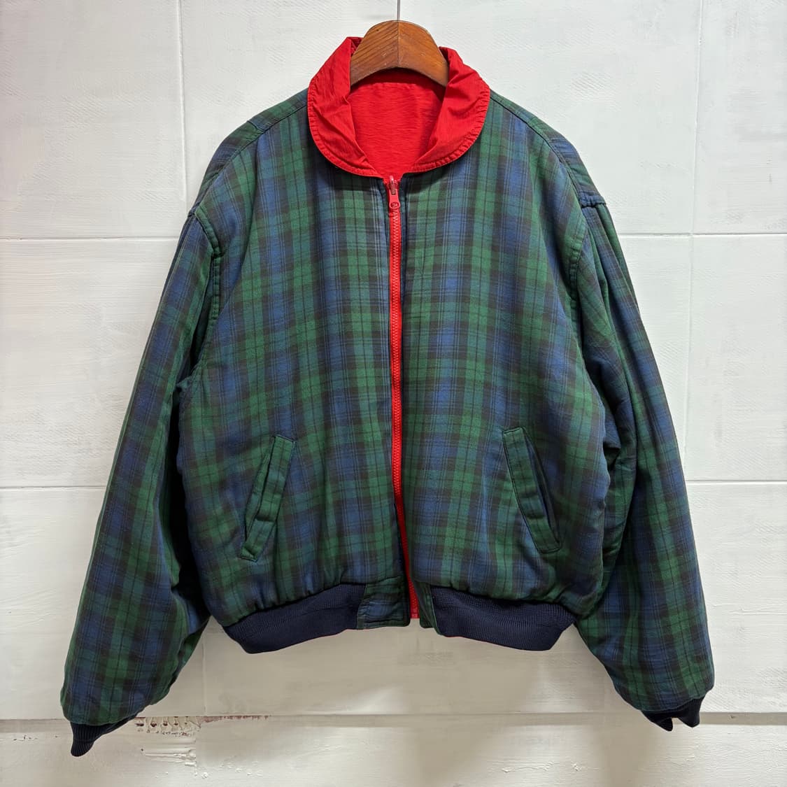 체크 리버서블 봄버 자켓 블루종 (JPN) 상품이미지1