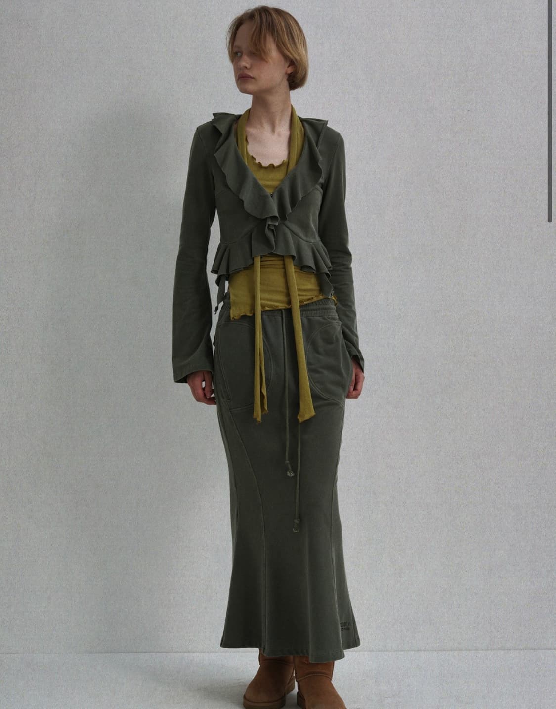 (새상품)SEO 에스이오 러플 블라우스 상품이미지1