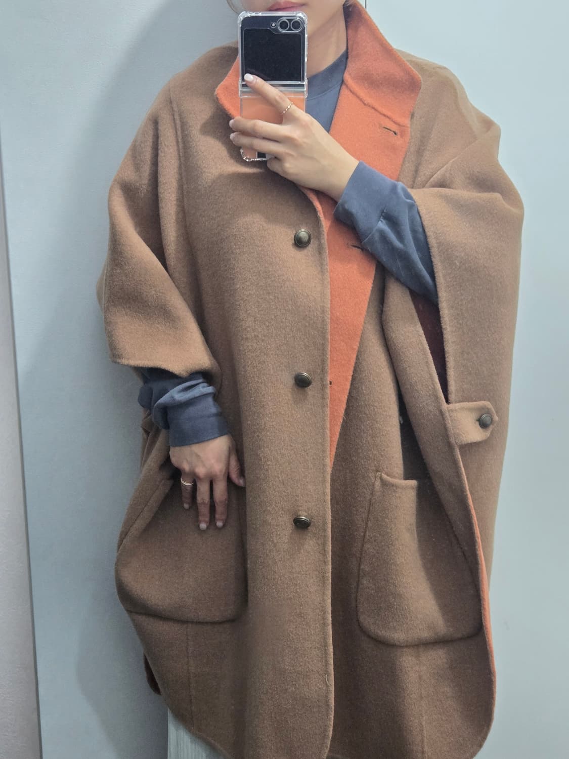 셀렙샵 카멜 케이프코트 라지 상품이미지3