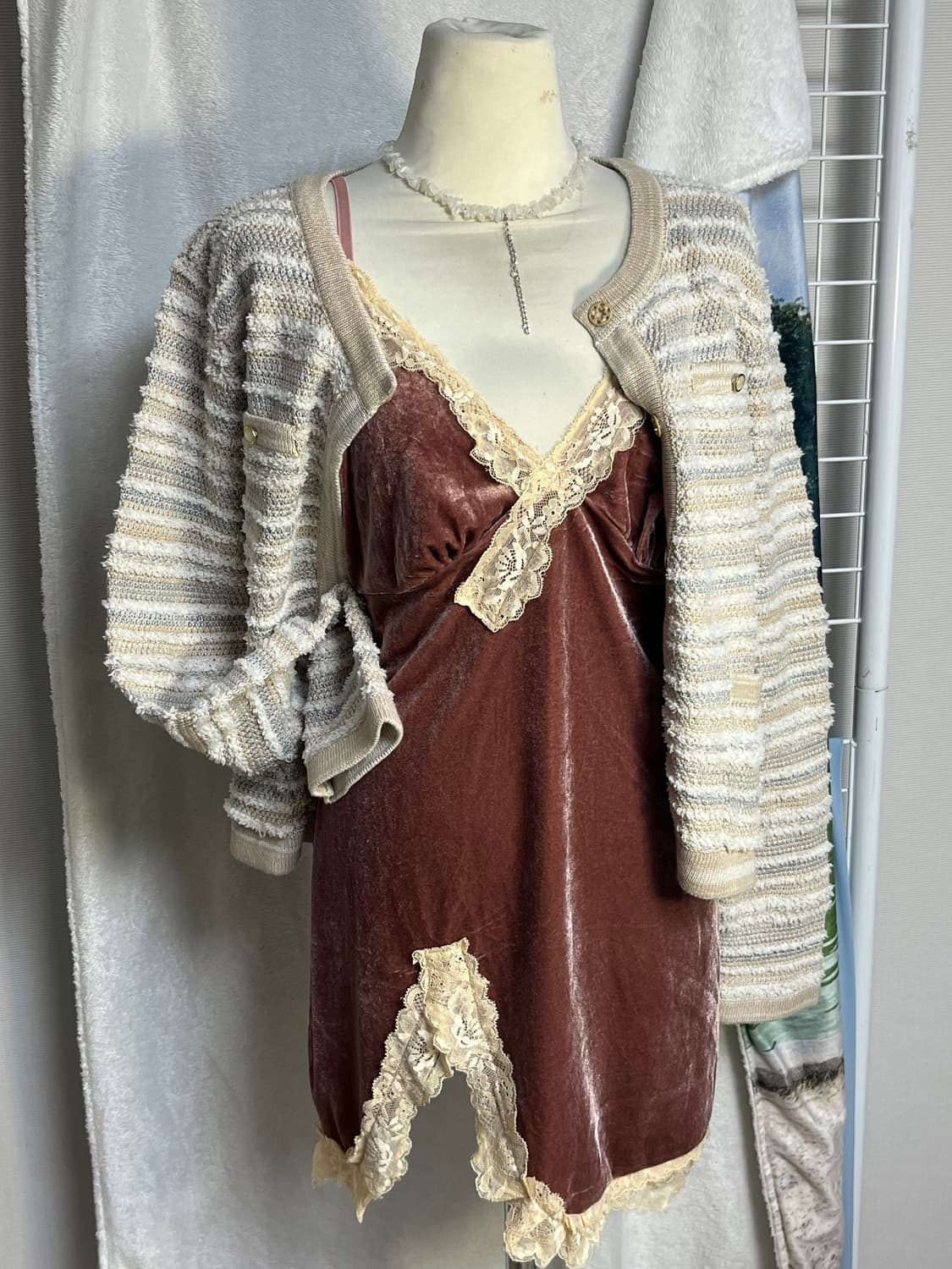 로맨틱갸루 벨벳 슬립 원피스 상품이미지7