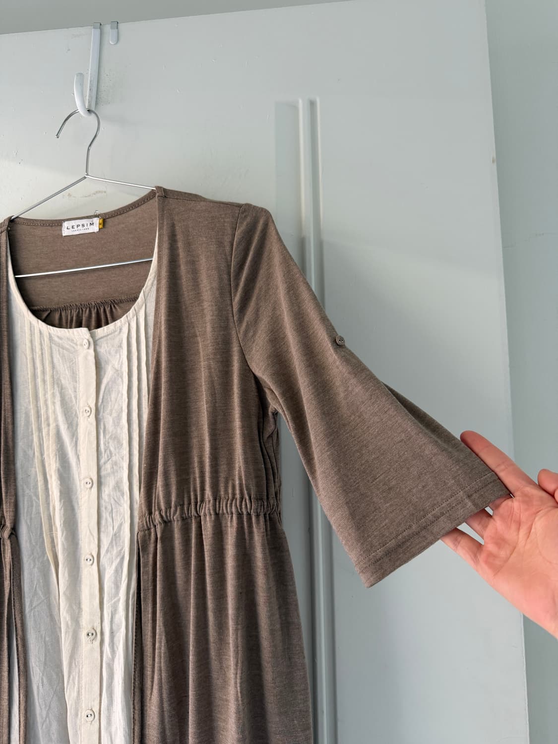 일본빈티지 베이지 레이어드 가디건원피스 상품이미지8