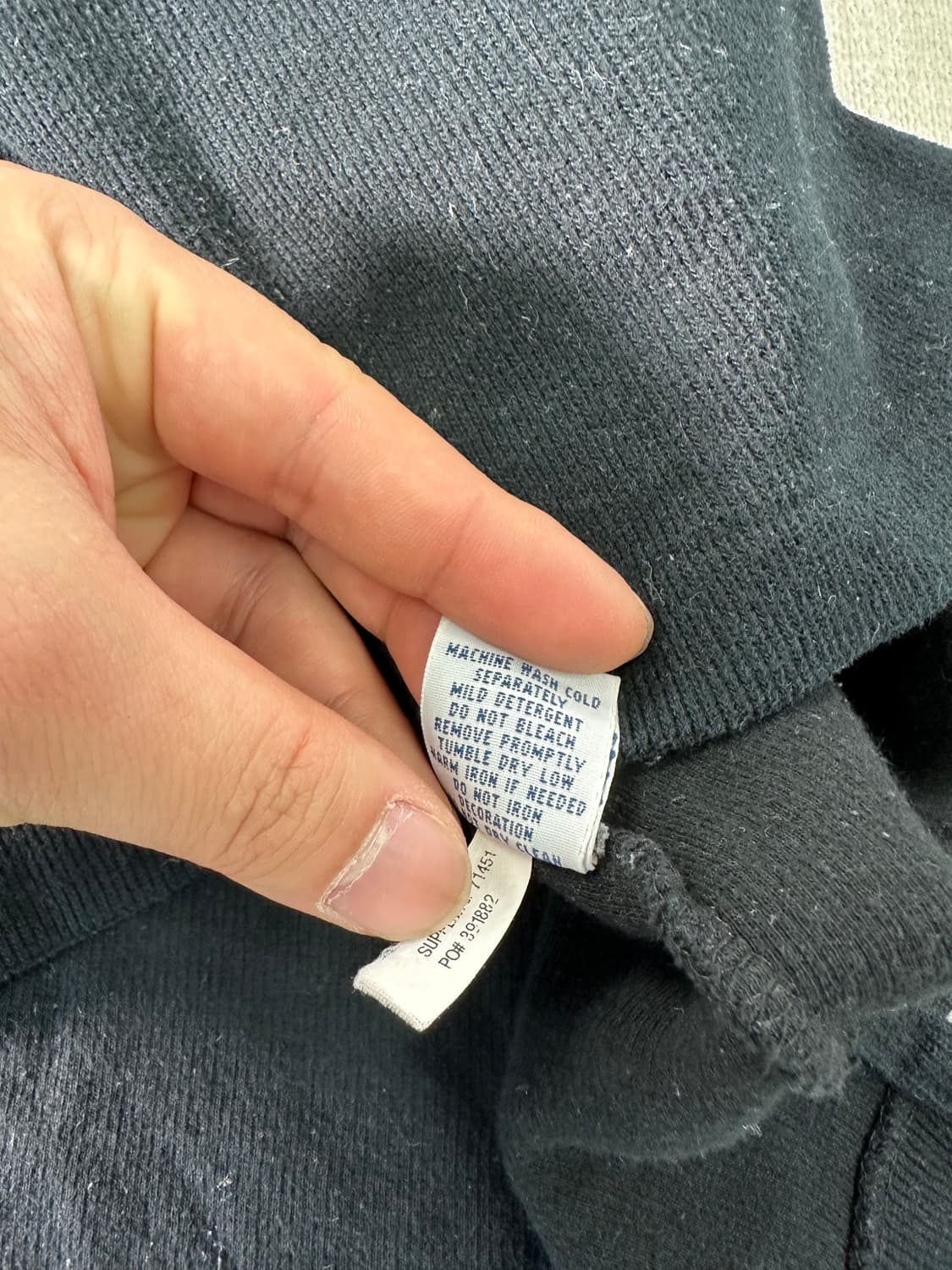 100 폴로랄프로렌 블랙 코튼 반집업 니트 상품이미지6