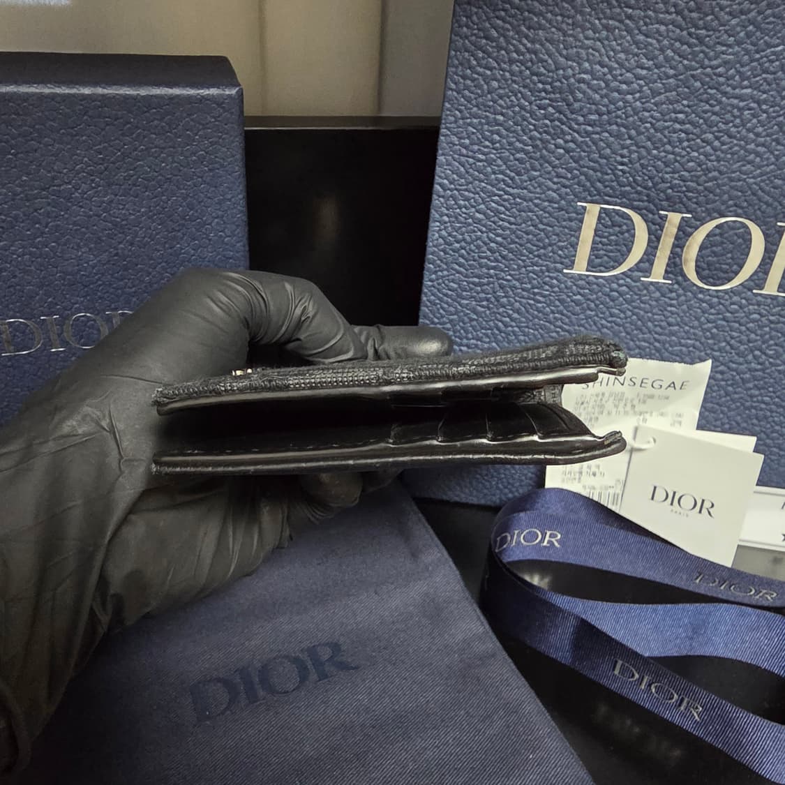 {클로젯}[풀구성+영수증]디올 새들 디올 오블리크 자카드 반지갑 상품이미지7