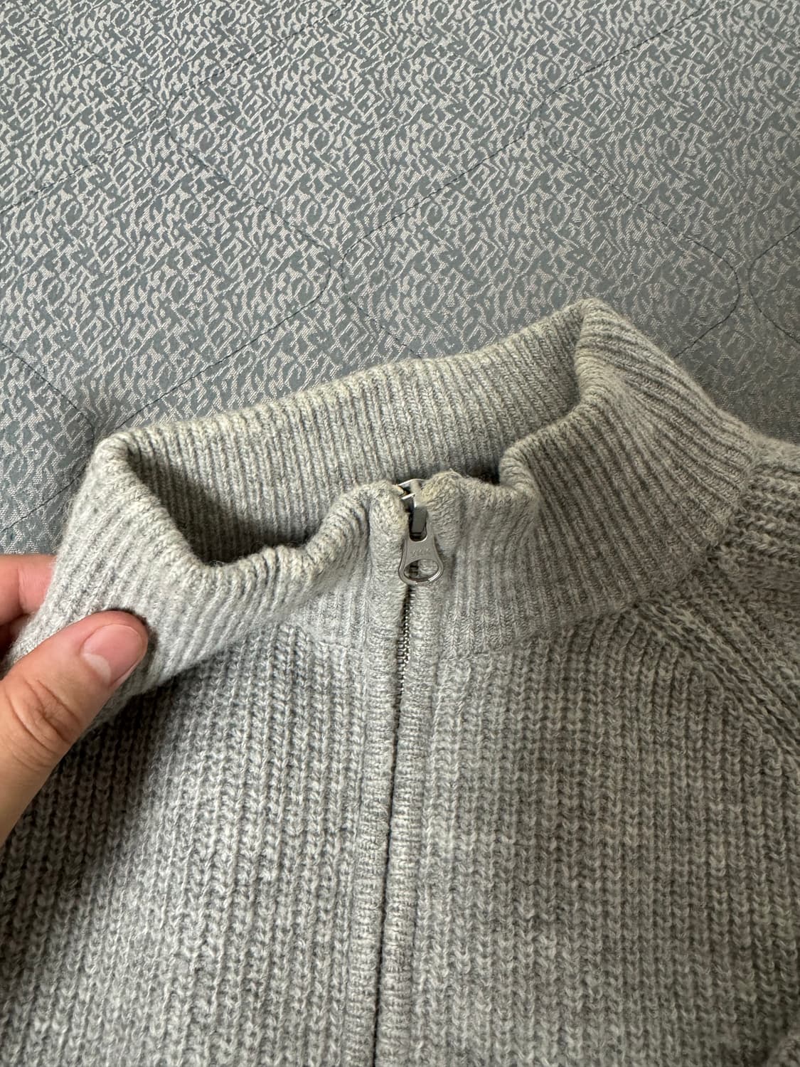 LINE MOCK NECK 2WAY KNIT ZIP-UP 상품이미지3