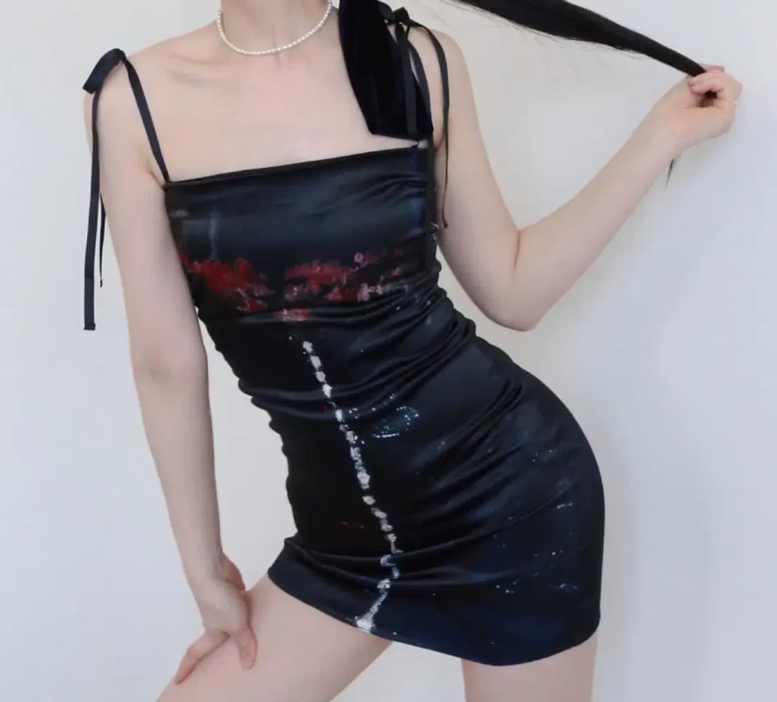 달링유어배드 새틴 미니원피스 드레스 달유밷 상품이미지1