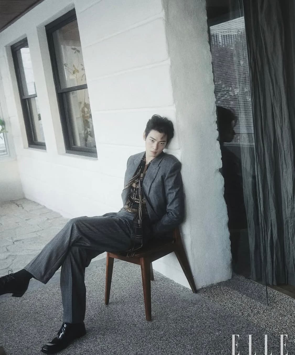 [차은우님 착용] 생로랑 25AW 플레이드 실크 셔츠 상품이미지1