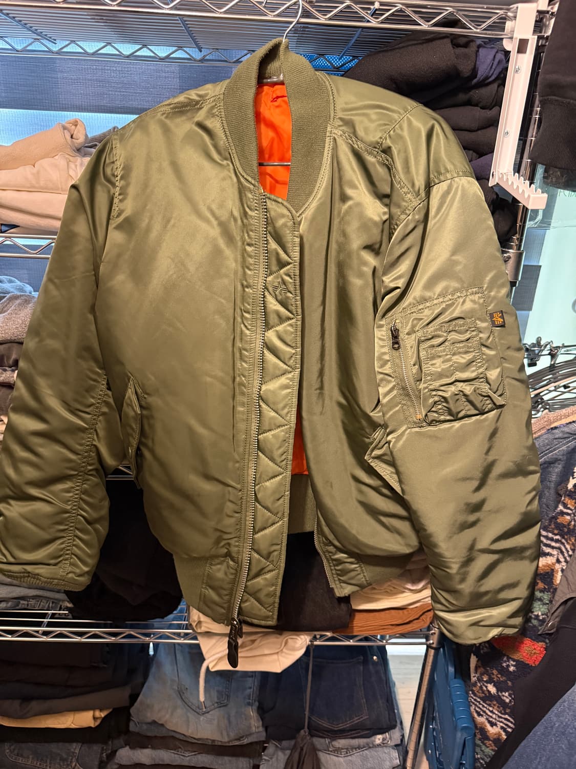 알파인더스트리 MA-1 플라이트 자켓 세이지 S 상품이미지1