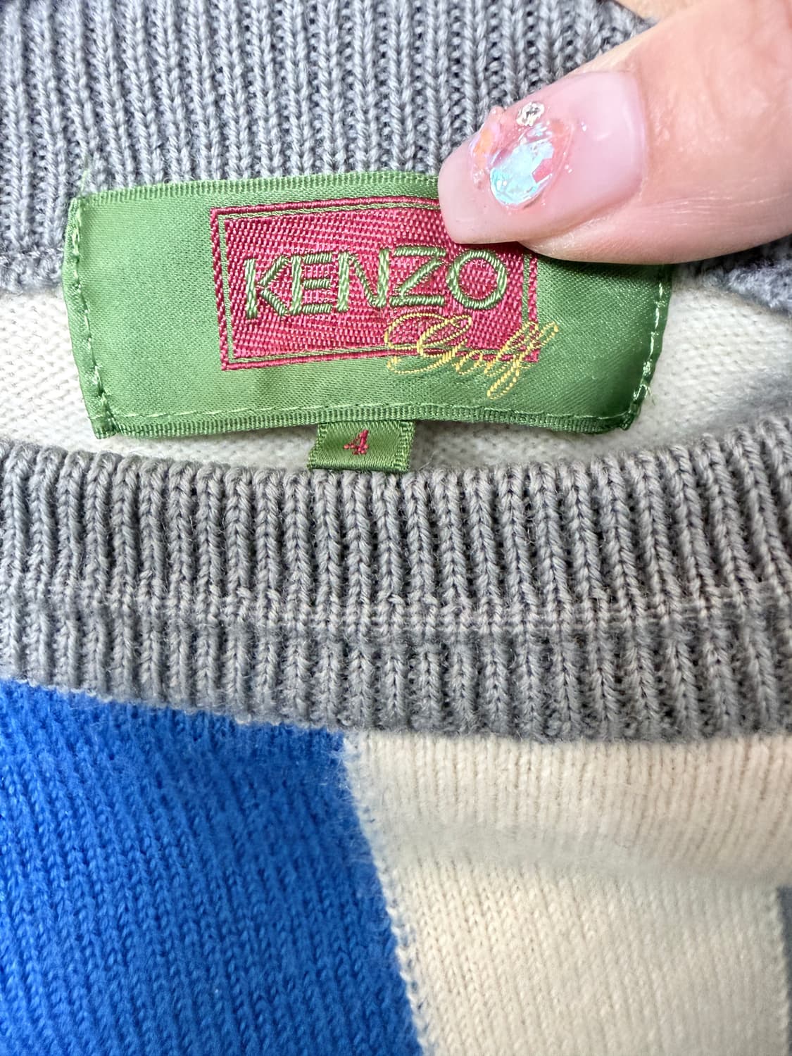 KENZO 90s 골프 멀티컬러 패턴 니트 L 상품이미지4