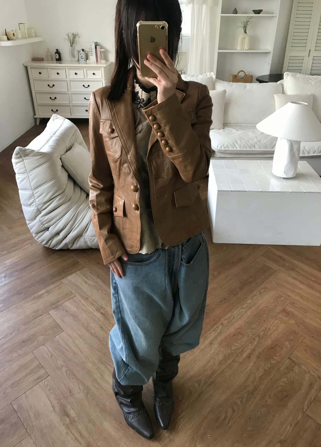 vintage leather jacket 상품이미지1