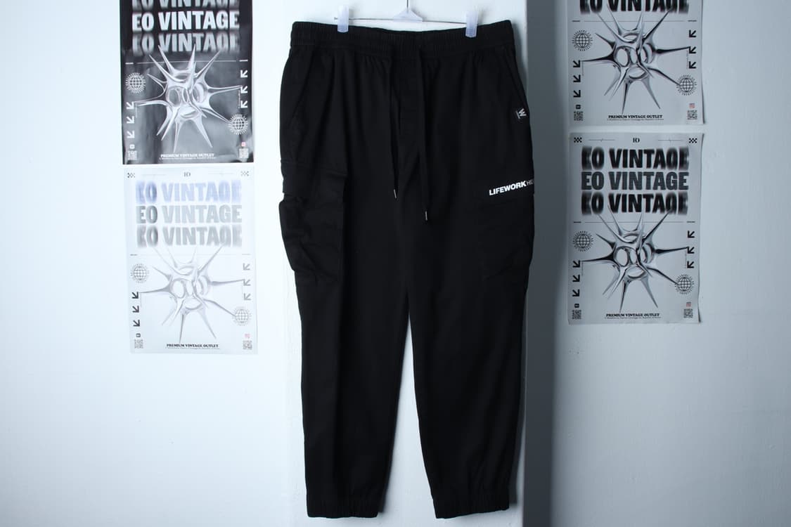 (L-XL) 라이프워크 트레이닝복 바지 카고 조거 블랙 스트릿-P9752 상품이미지2