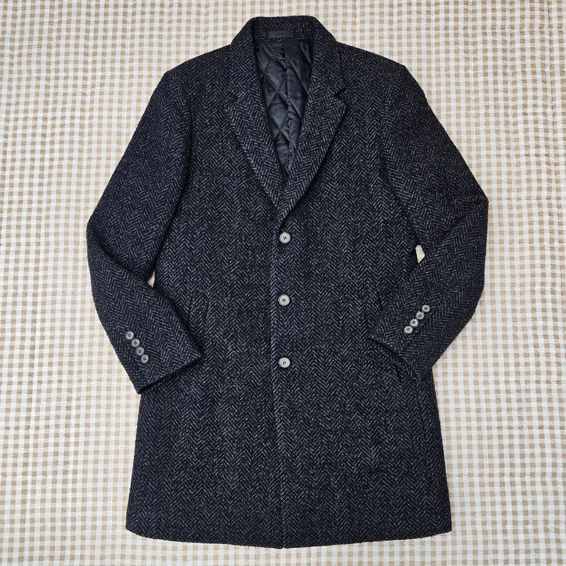 코모도스퀘어 헨링본 울 코트 남자100 상품이미지1