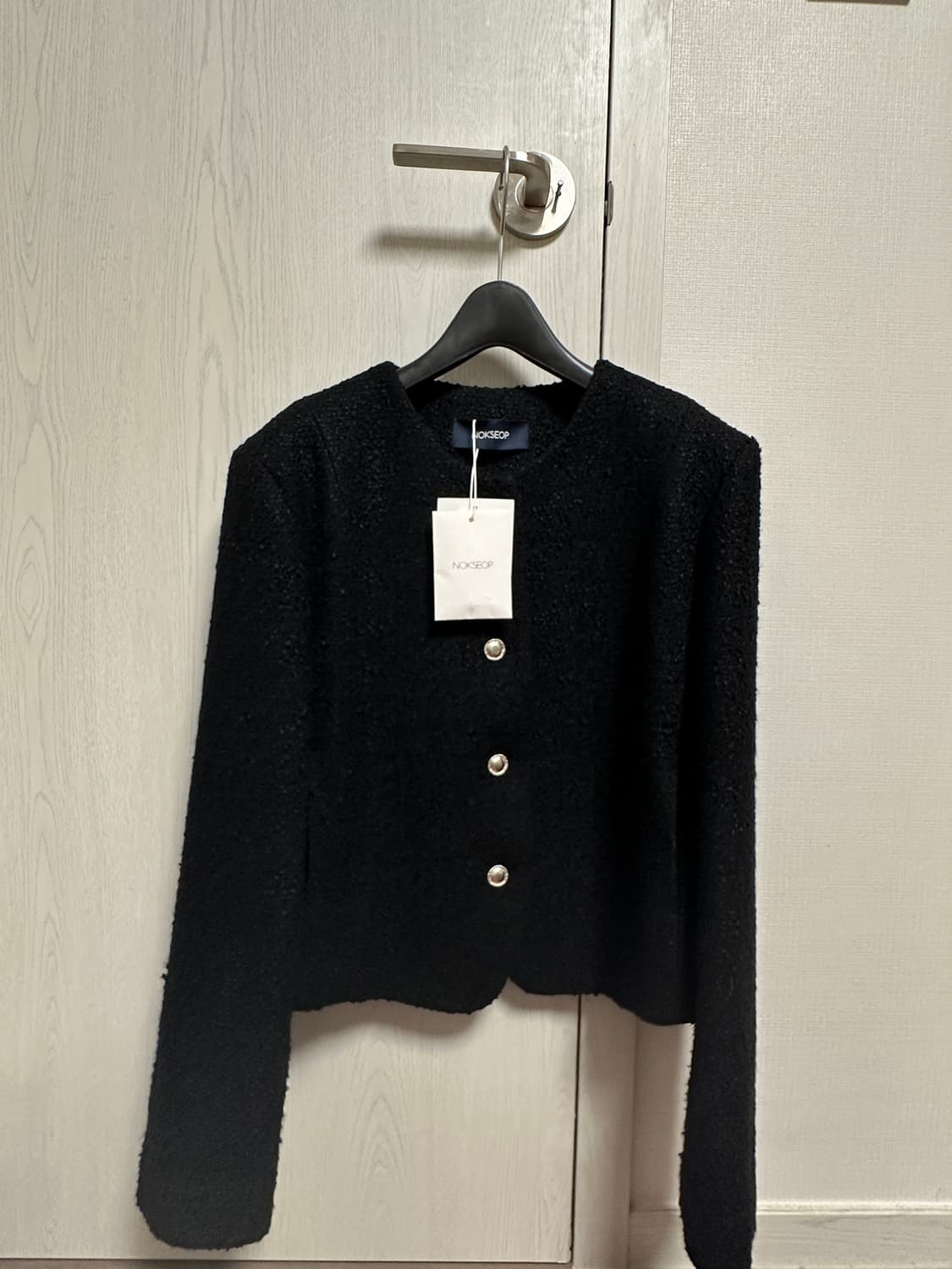 <새제품/녹섭> Modern black tweed jacket (미디움) 상품이미지3