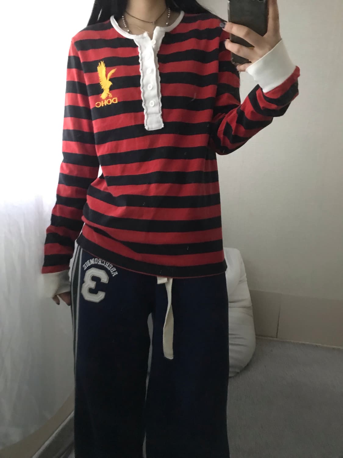 DOHC 스트라이프 버튼 롱슬리브 상품이미지4