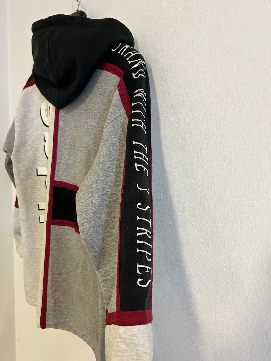 90-00s 아디다스 JPN데상트 로고 믹스 블록 후드집업 상품이미지4