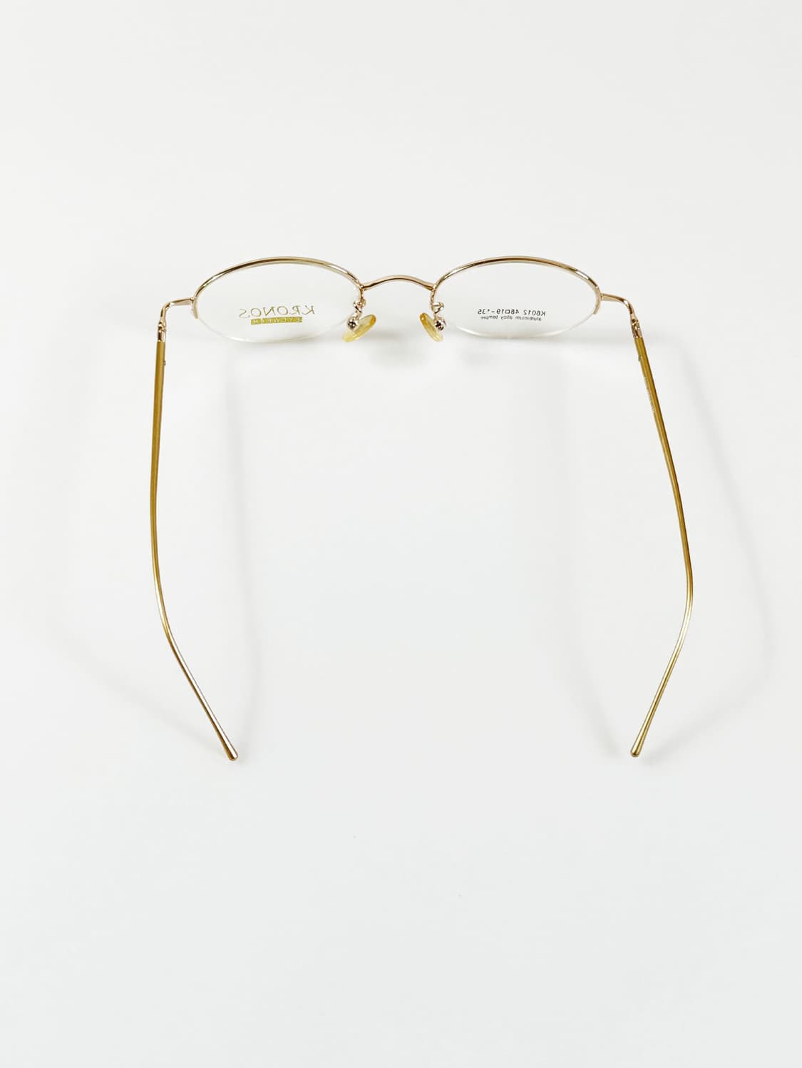 90s KRONOS 골드 오벌 반무테 빈티지 안경 상품이미지5