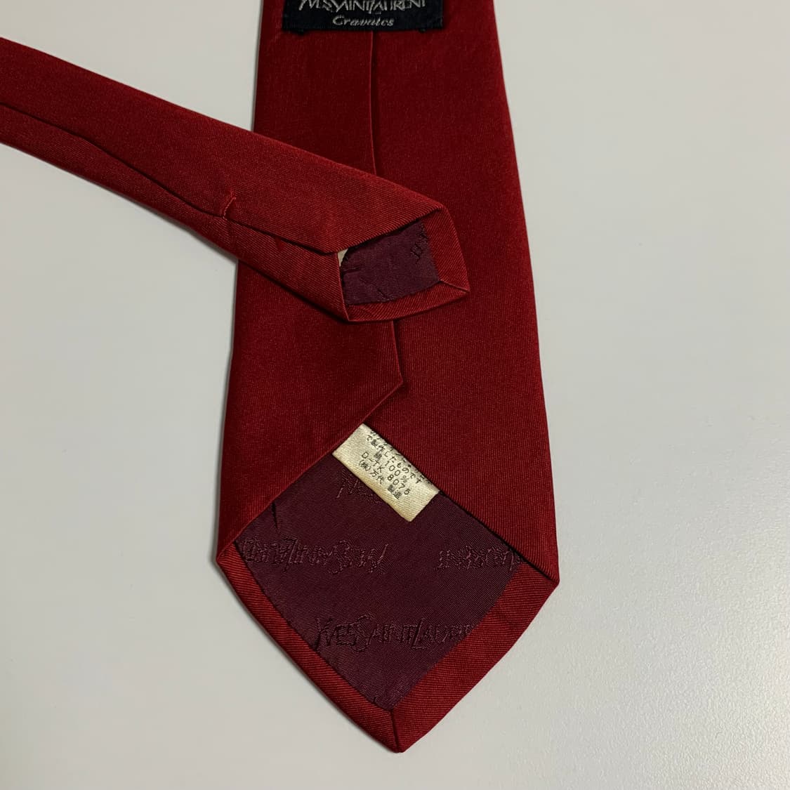 입생로랑(YSL) 심플로고 100실크 명품넥타이 레드컬러 A+등급 상품이미지6