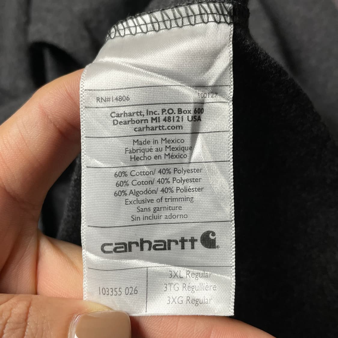 CARHARTT 칼하트 빈티지 차콜 레터링 긴팔 티셔츠 A00889 상품이미지10