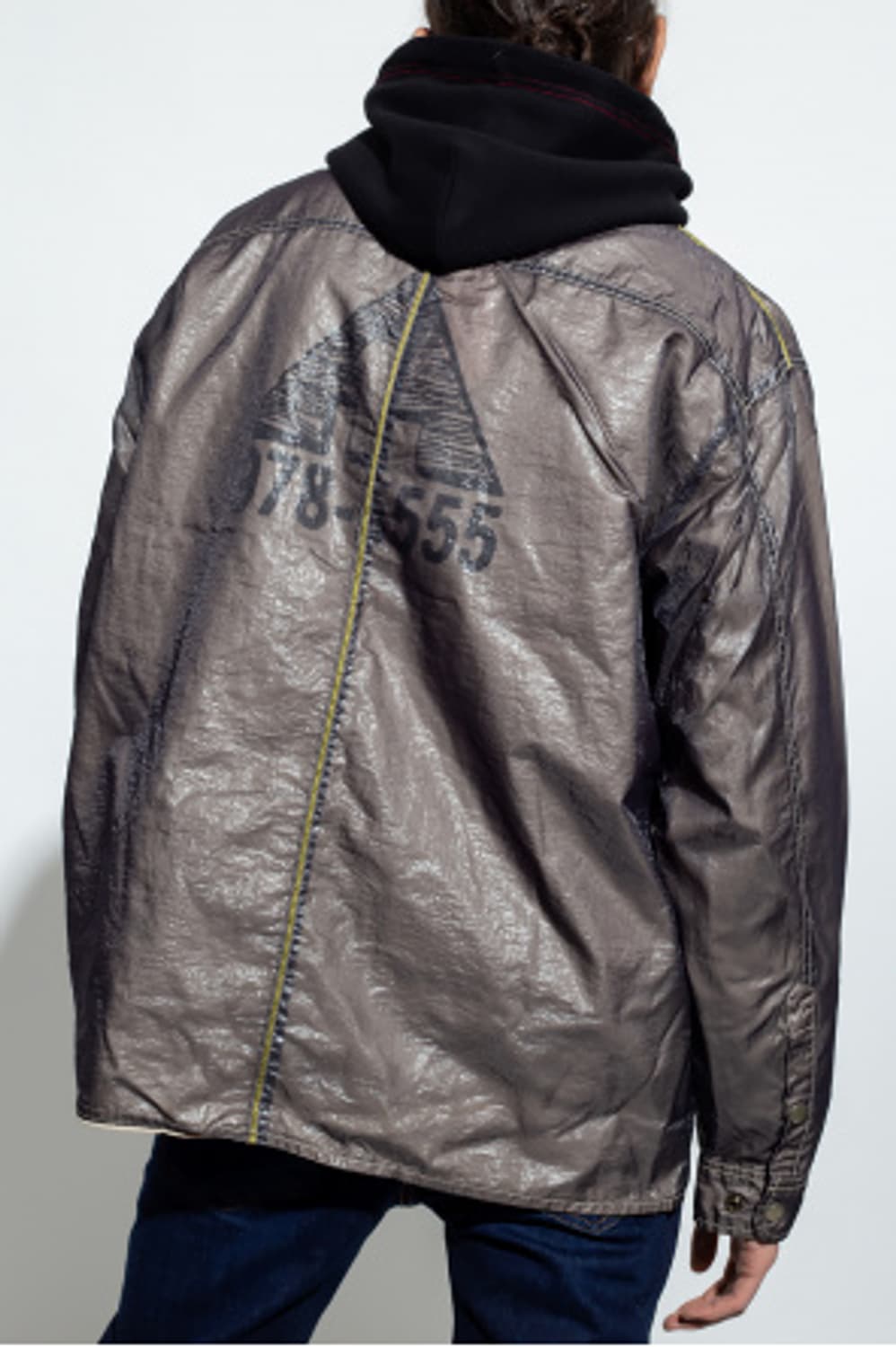 디젤 DIESEL S-U24 나일론 오버셔츠 자켓 올리브 L 상품이미지3