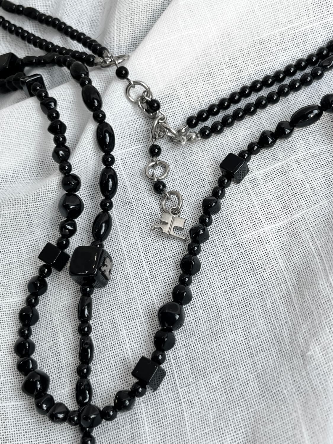 Courreges 꾸레쥬 더블 스트랩 네클리스 블랙 상품이미지5