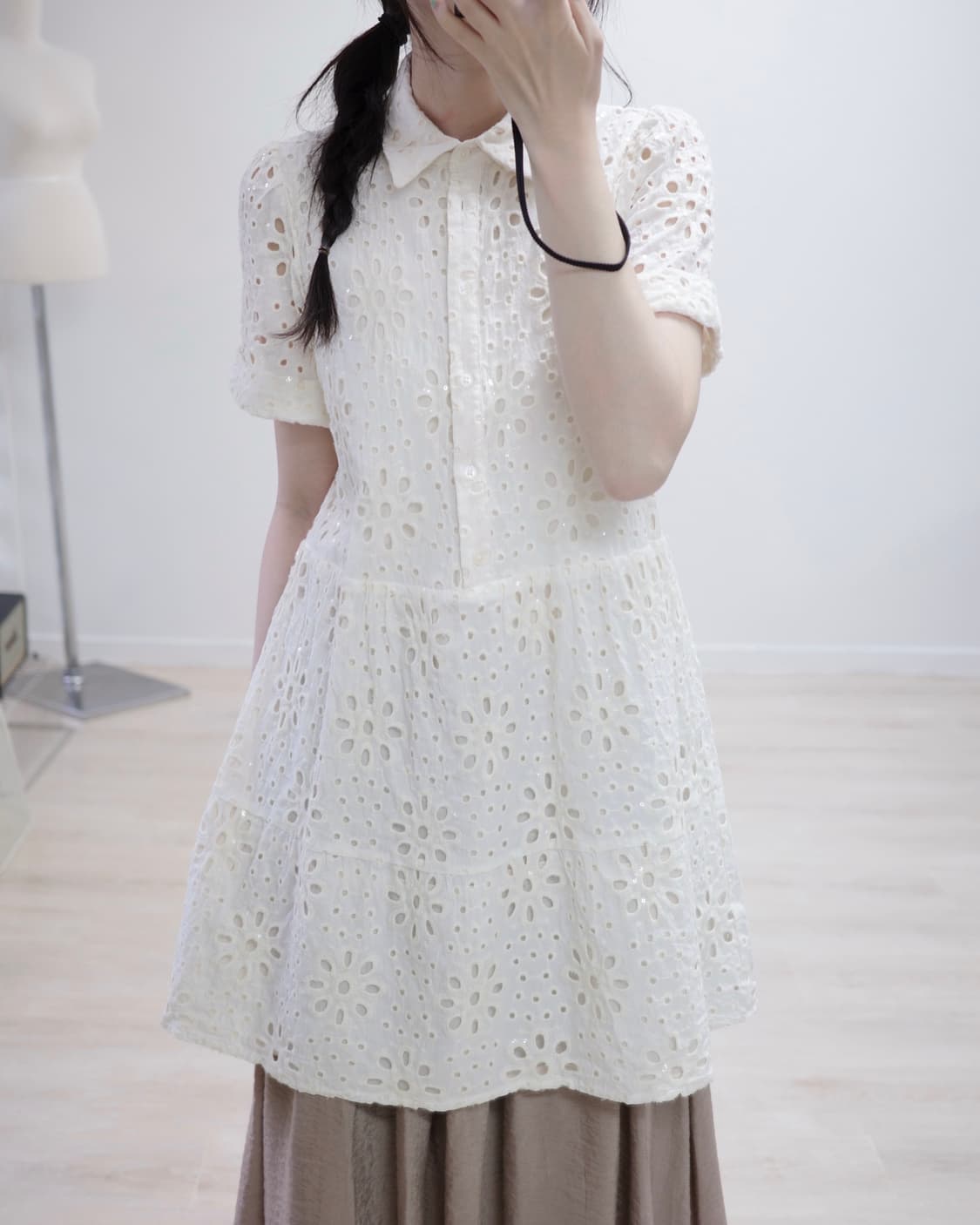 데시구알 Desigual spangle ivory One-piece 상품이미지2