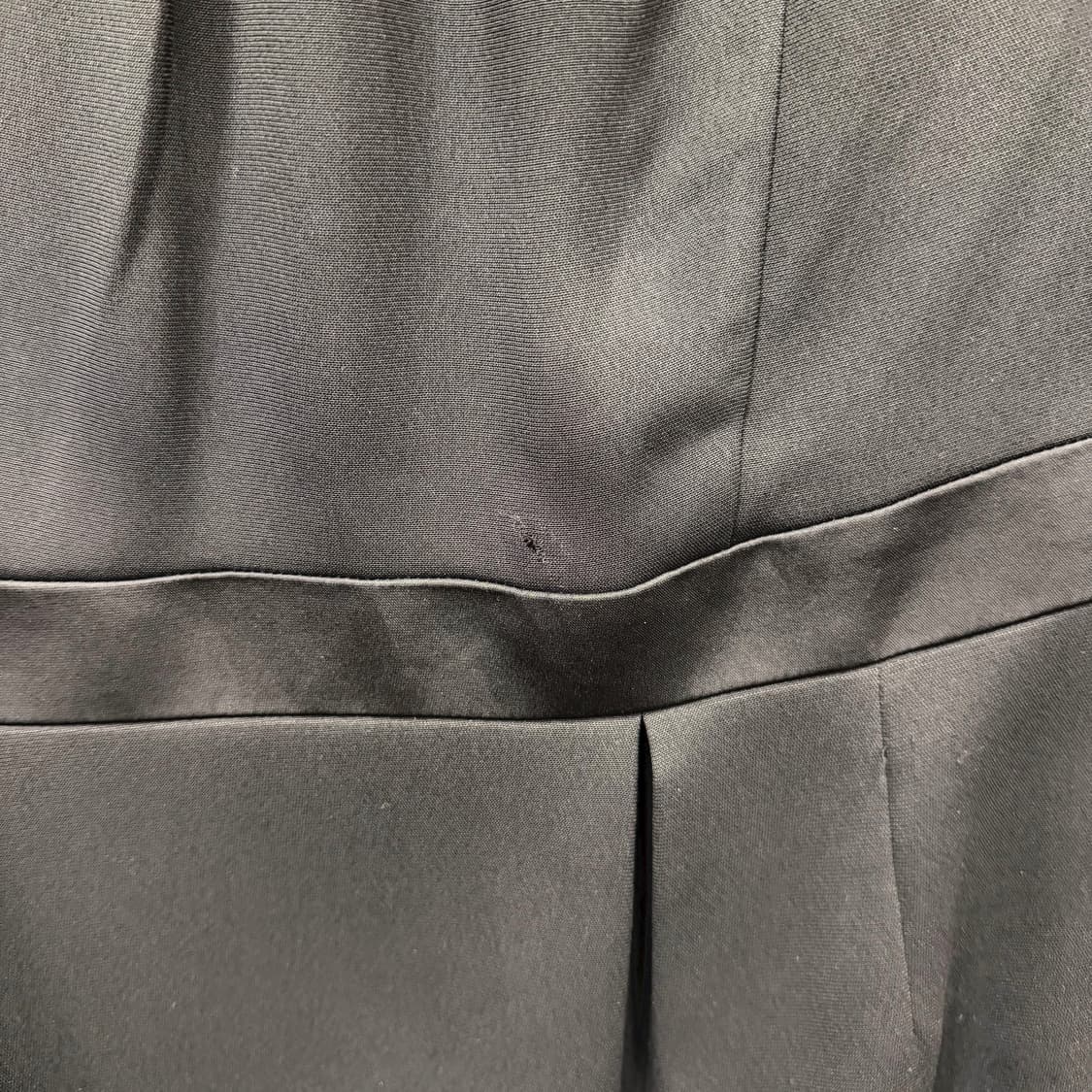 발망 롱원피스 7부 시스루 슬리브 넥라인 셔링 백지퍼 클로징 디테일 블랙 상품이미지9