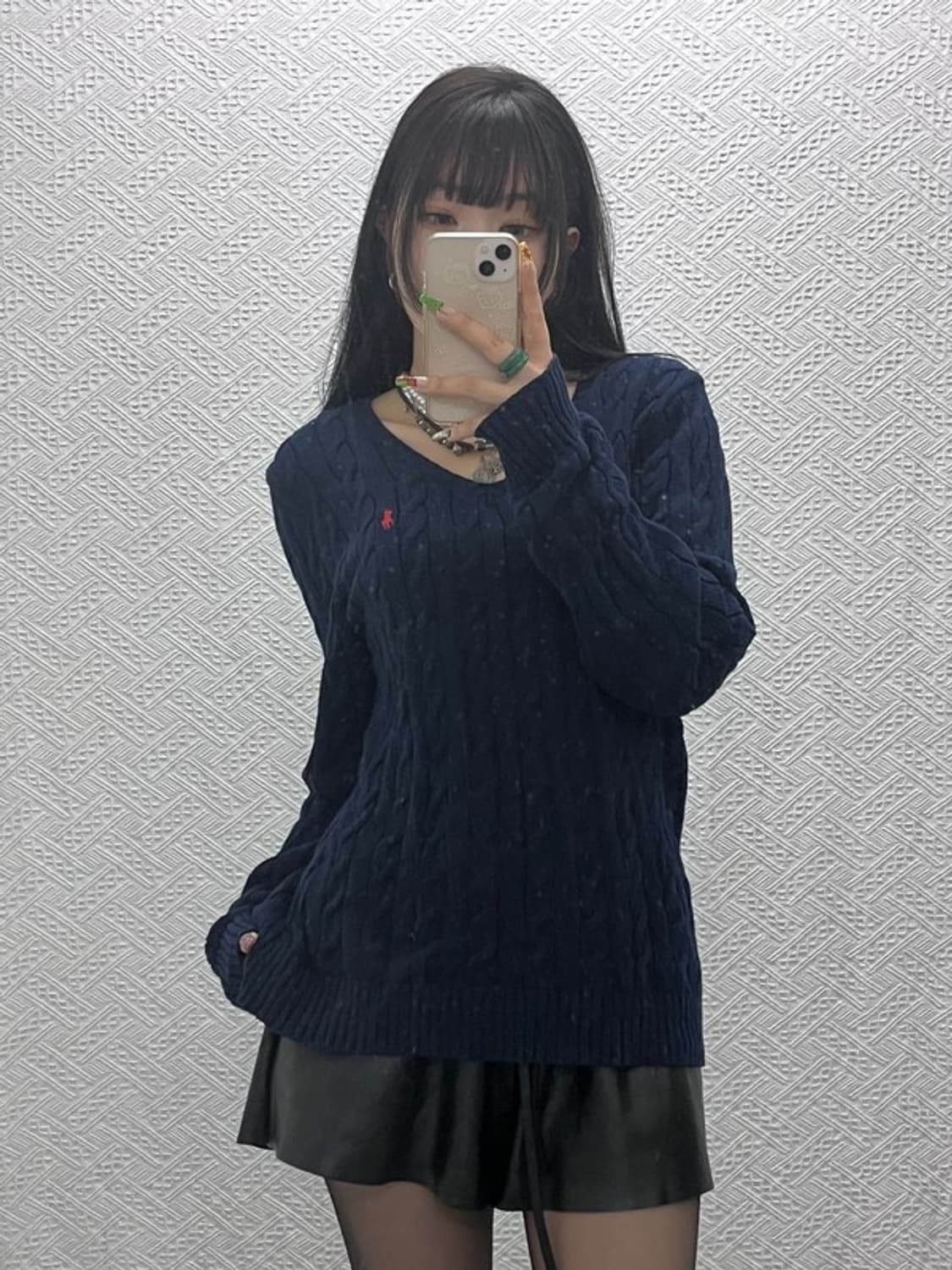 폴로 랄프로렌 모던 캐주얼 시크 브이넥 꽈배기 니트 L C09478 상품이미지1