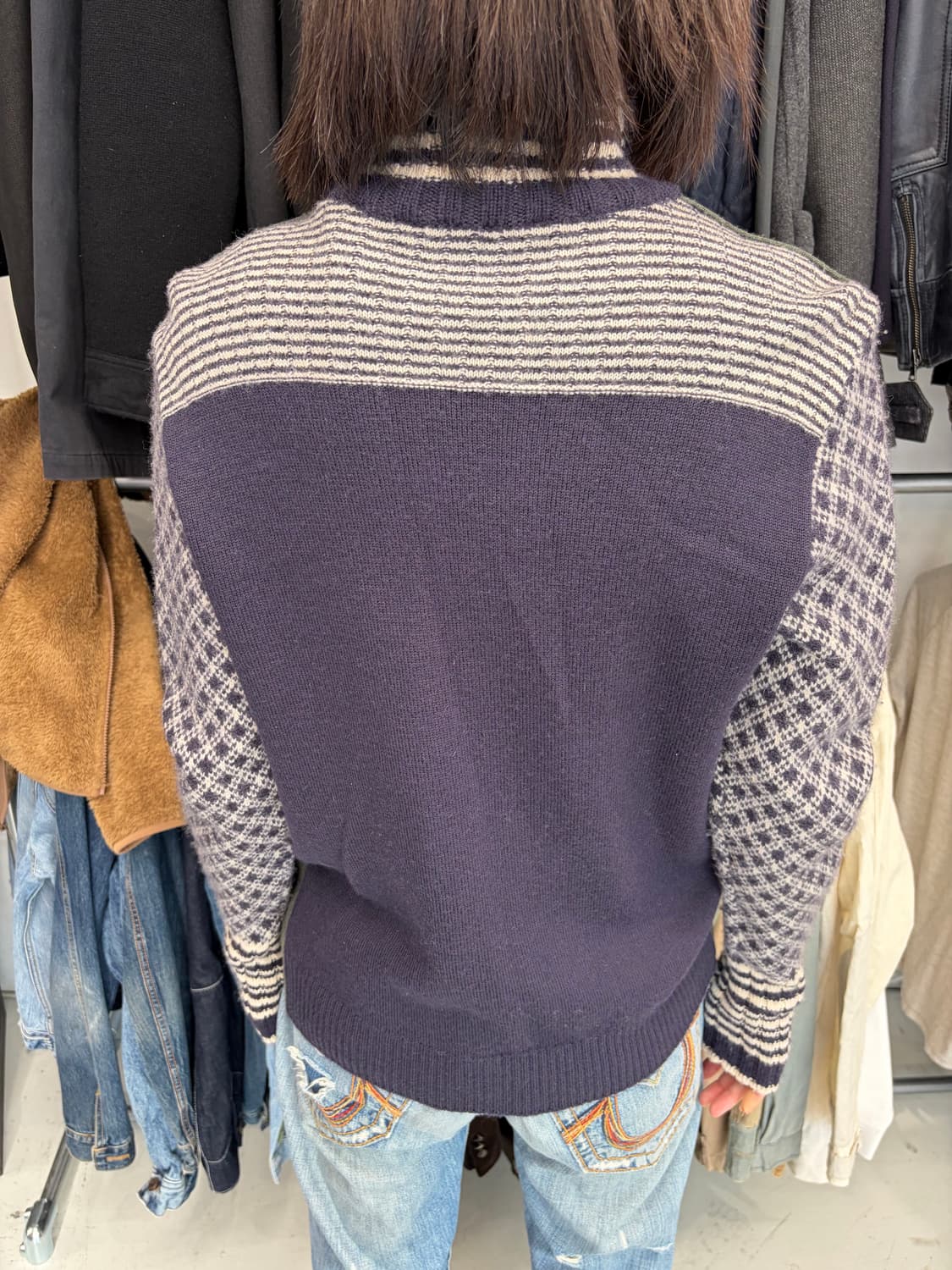 Moschino Jeans 집업 니트 네이비 자켓  상품이미지4