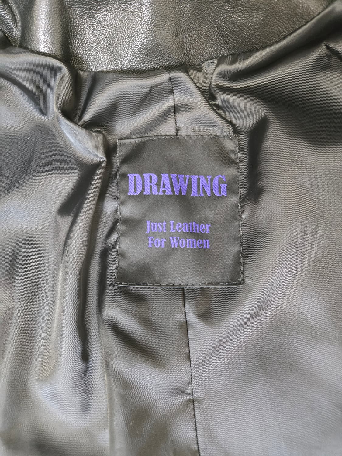 DRAWING 여성 가죽 라이더 자켓 블랙 상품이미지3