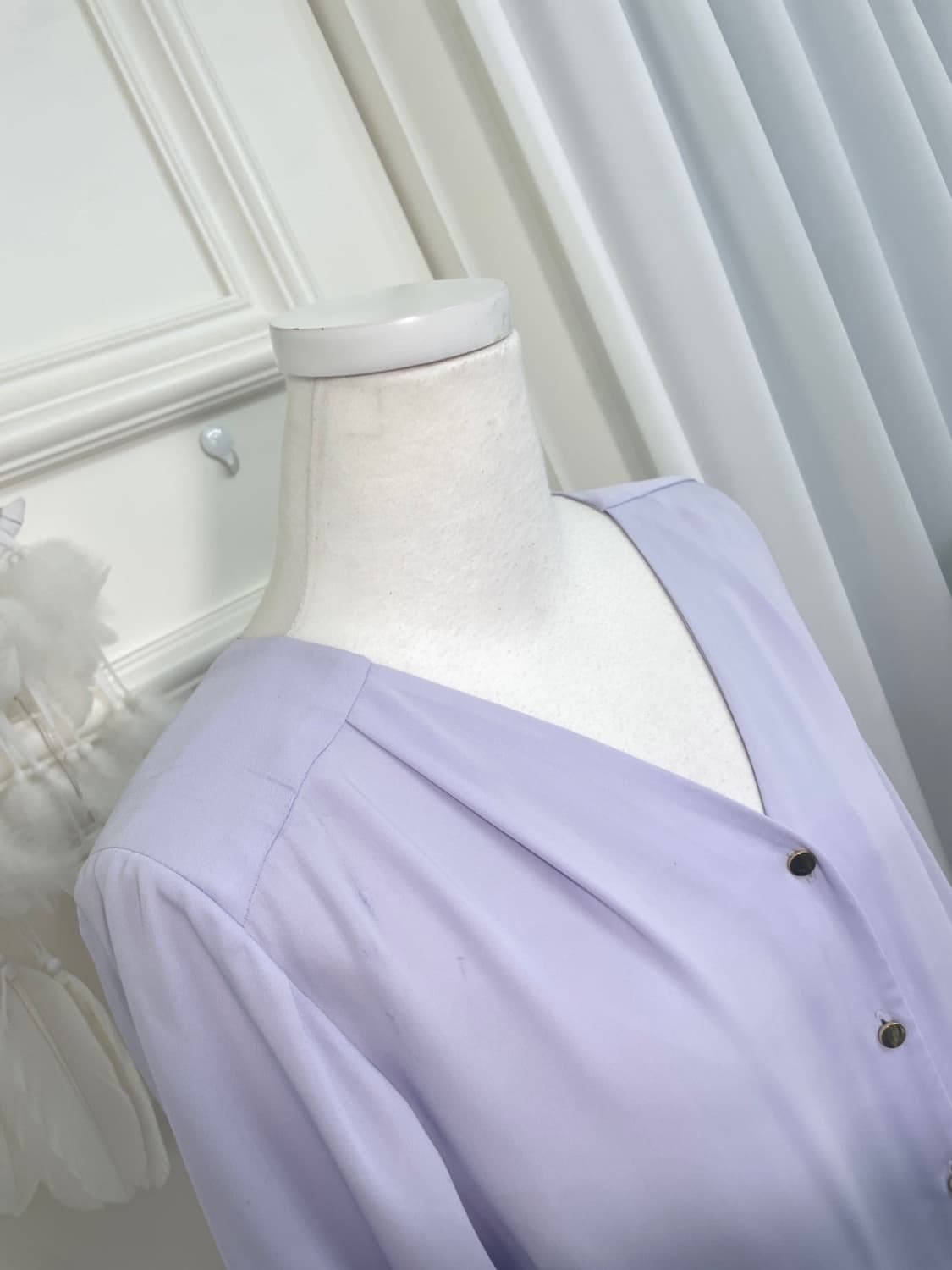 lavender shirring point basic blouse 상품이미지6