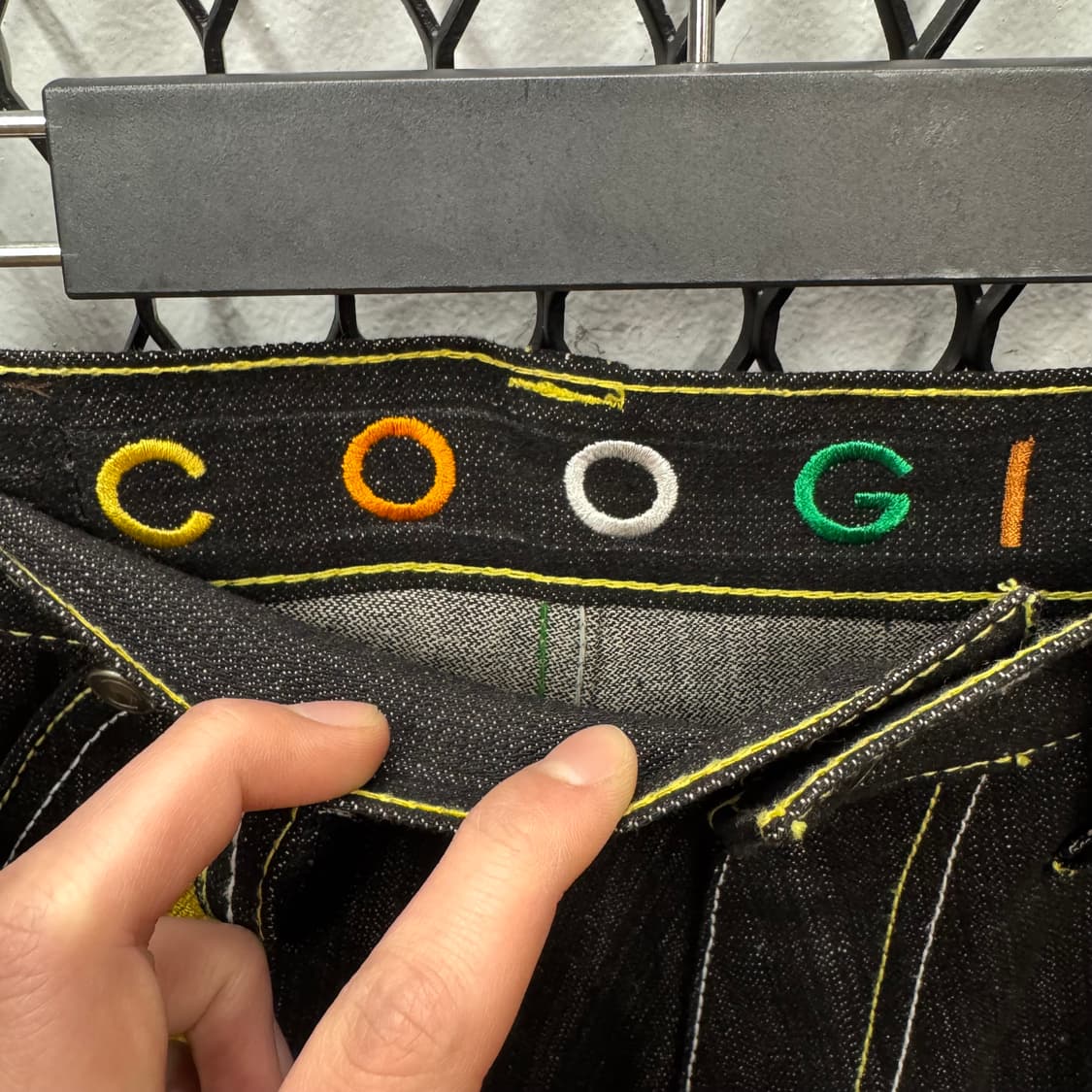 00s 쿠지 데드스탁 데님 반바지 전후면 자수 포인트 흑청 상품이미지7