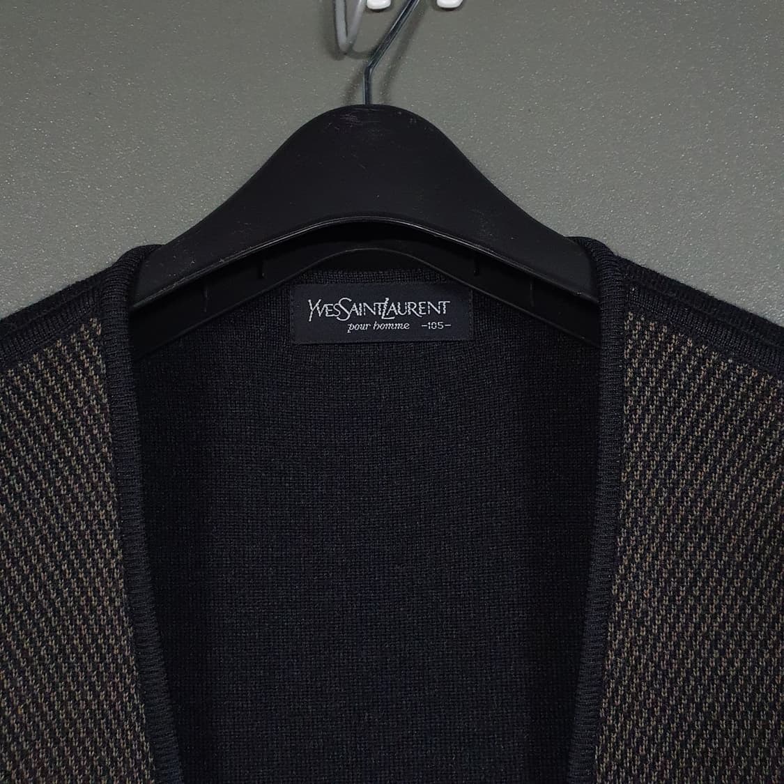 XL (105) YSL 입생로랑 헤링본 포켓 울 니트 베스트 조끼 스웨터 상품이미지3