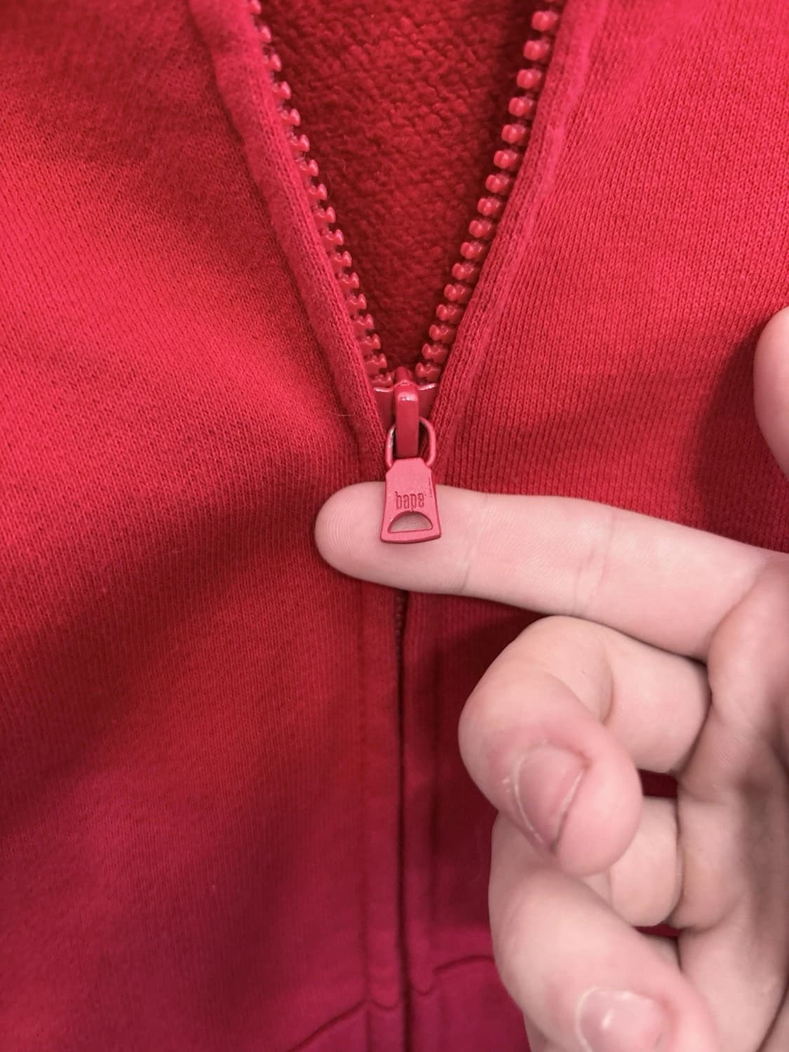 베이프 샤크 풀 집 후드집업 레드 상품이미지6