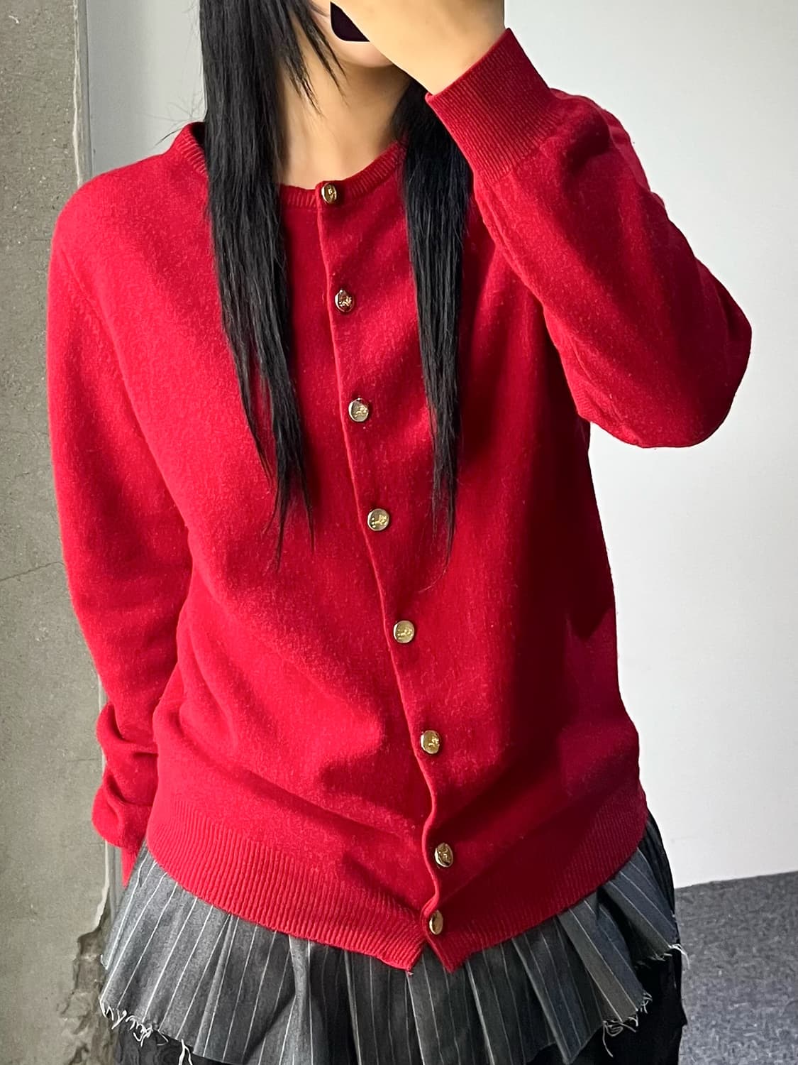 버버리 90s 골드 플레이트 버튼 가디건 상품이미지2