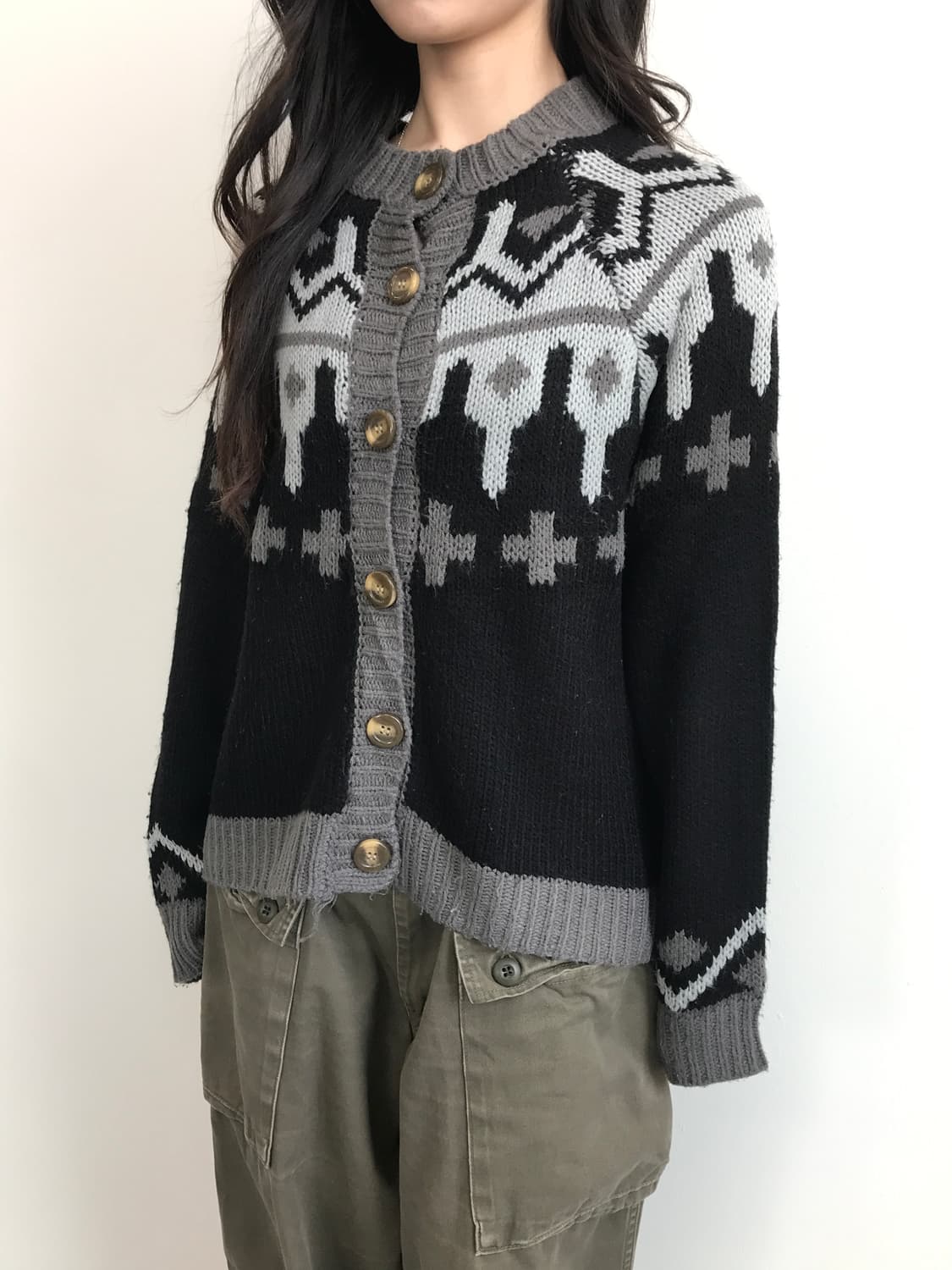 ehka sopo Pattern Knit Cardigan 상품이미지3