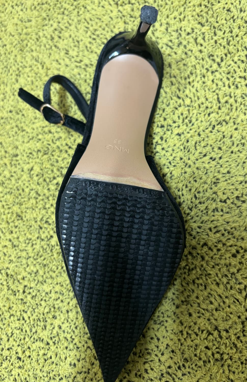 블랙 스틸레토 힐 슬링백 구두 235 상품이미지3